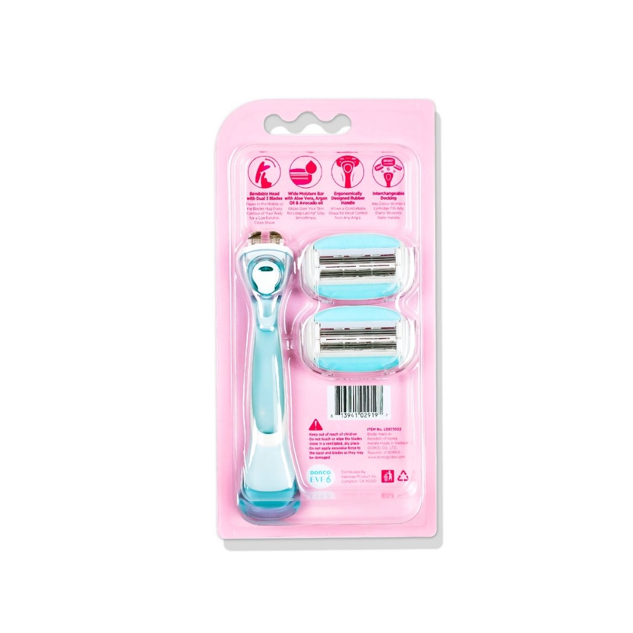 Dorco EVE 6 Razor | 1 Handle + 2 Razor Cartridges