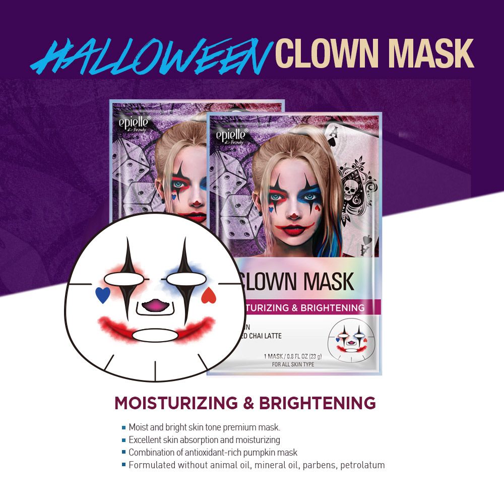 Halloween Clown Character Facial Sheet Mask