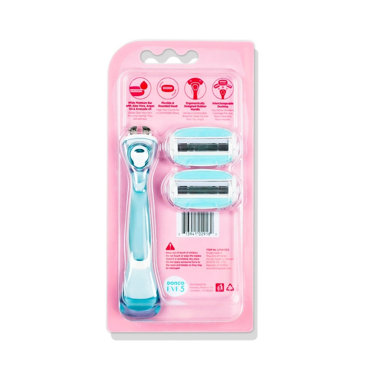 Dorco EVE 5 Razor | 1 Handle + 2 Razor Cartridges