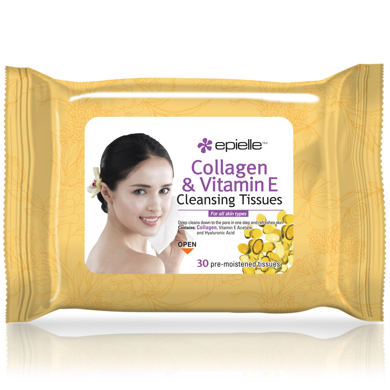 epielle Collagen & Vitamin E Facial Cleansing Tissues | 30ct