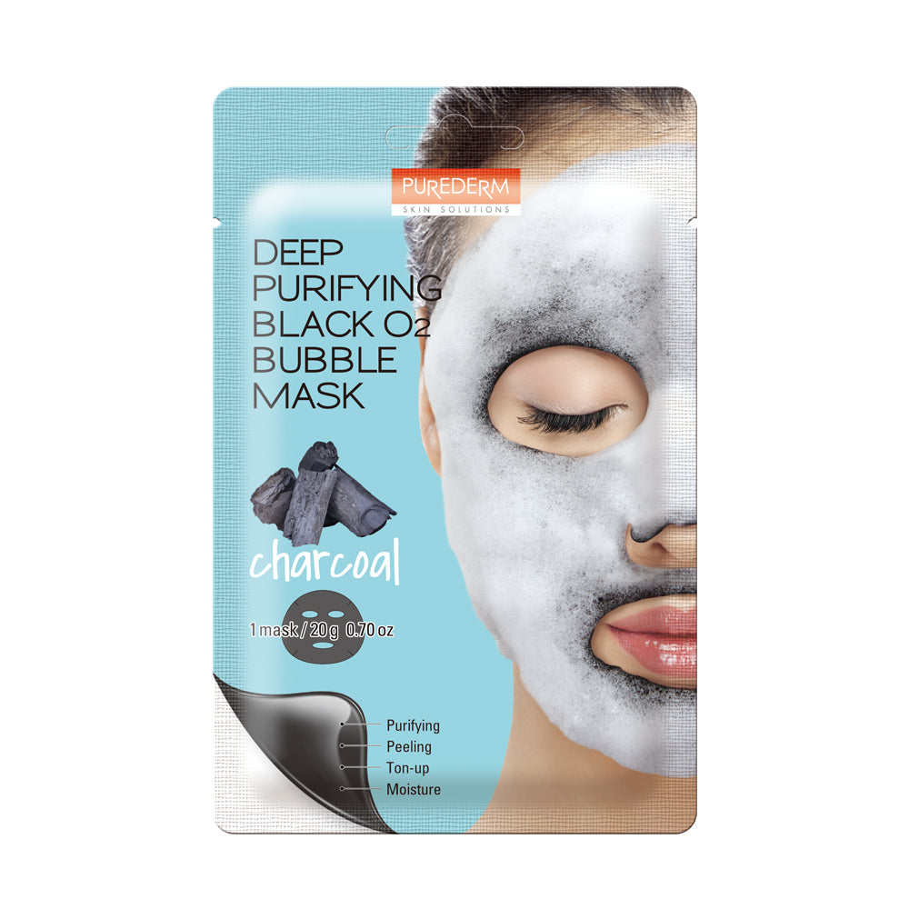 Purederm Deep Purifying Black O2 Bubble Mask (Charcoal)