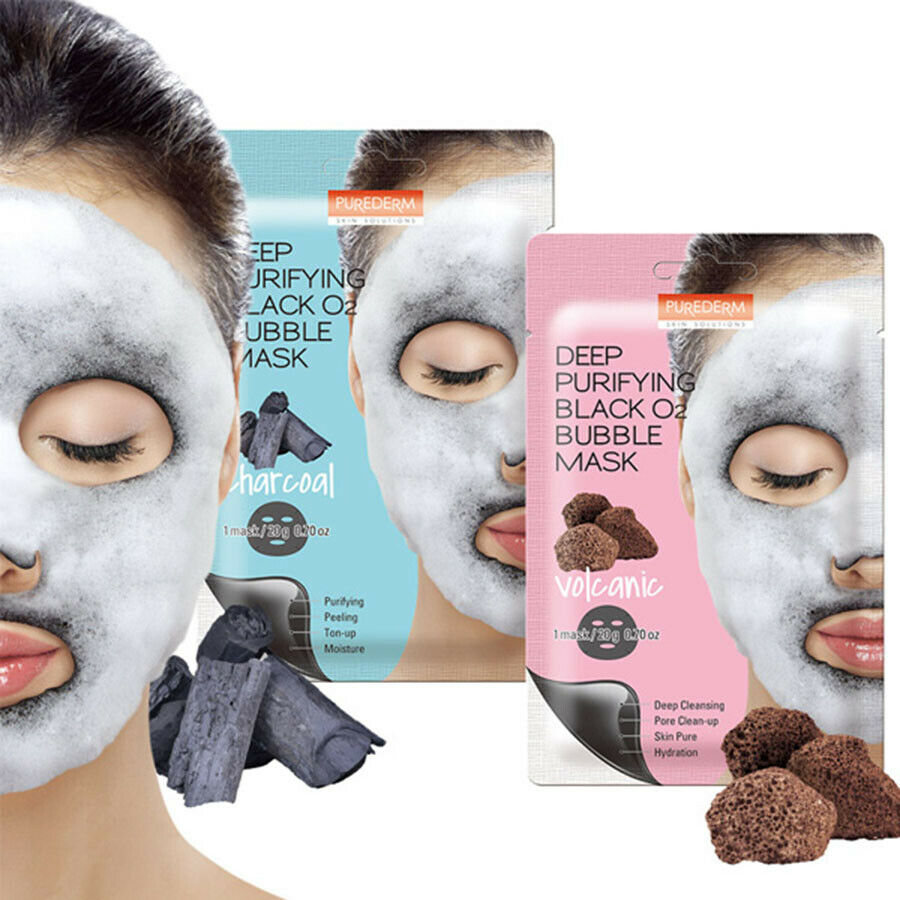 Purederm Deep Purifying Black O2 Bubble Mask (Charcoal)
