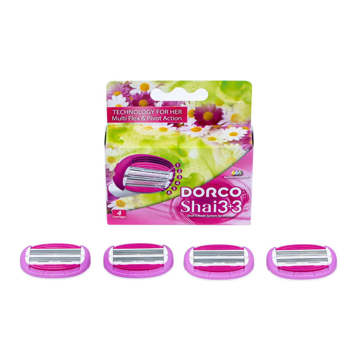 Dorco Shai 6 | Razor Cartridges, 4 Refills