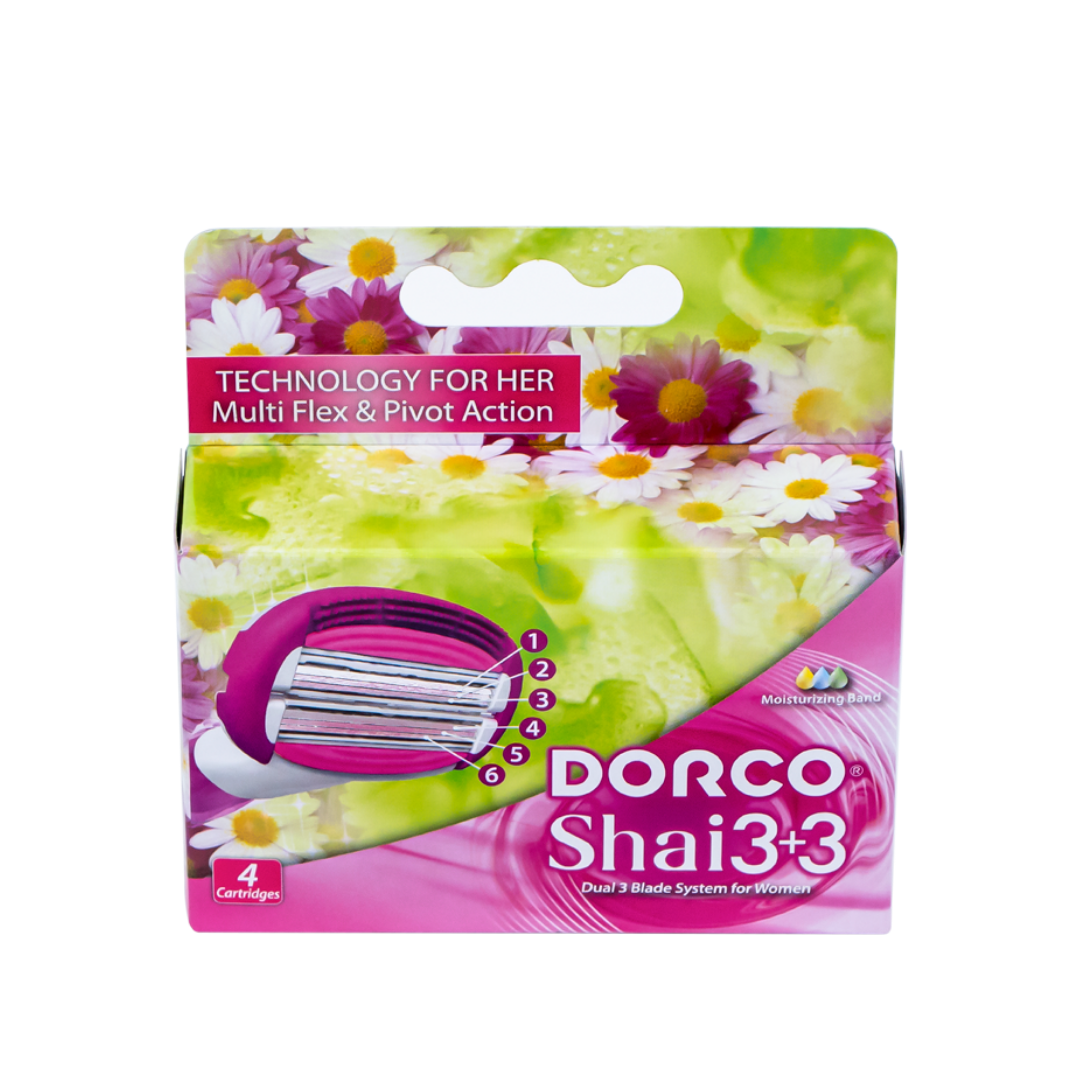 Dorco Shai 6 | Razor Cartridges, 4 Refills
