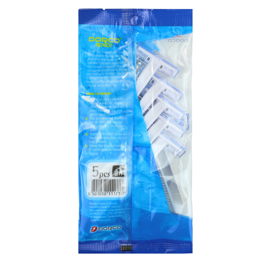 Dorco Single Blade Disposable Razor | 5pk