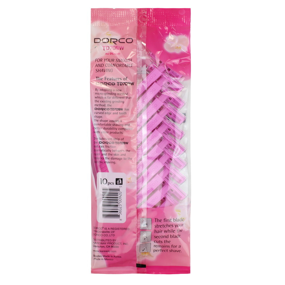 Dorco TD708W Twin Blade Disposable Razors w/Lubricant | 10pk