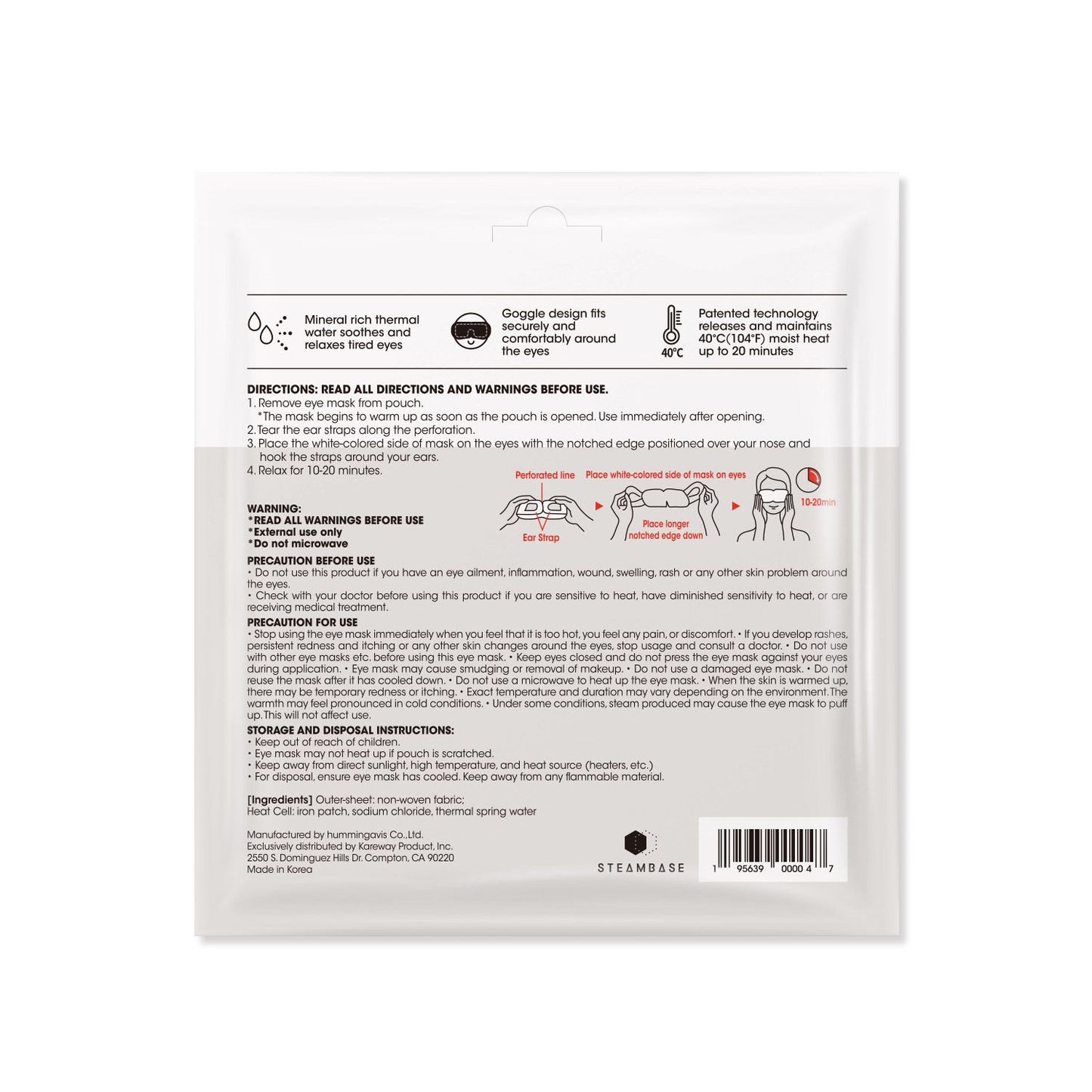 Steambase Unscented Steam Eye Mask
