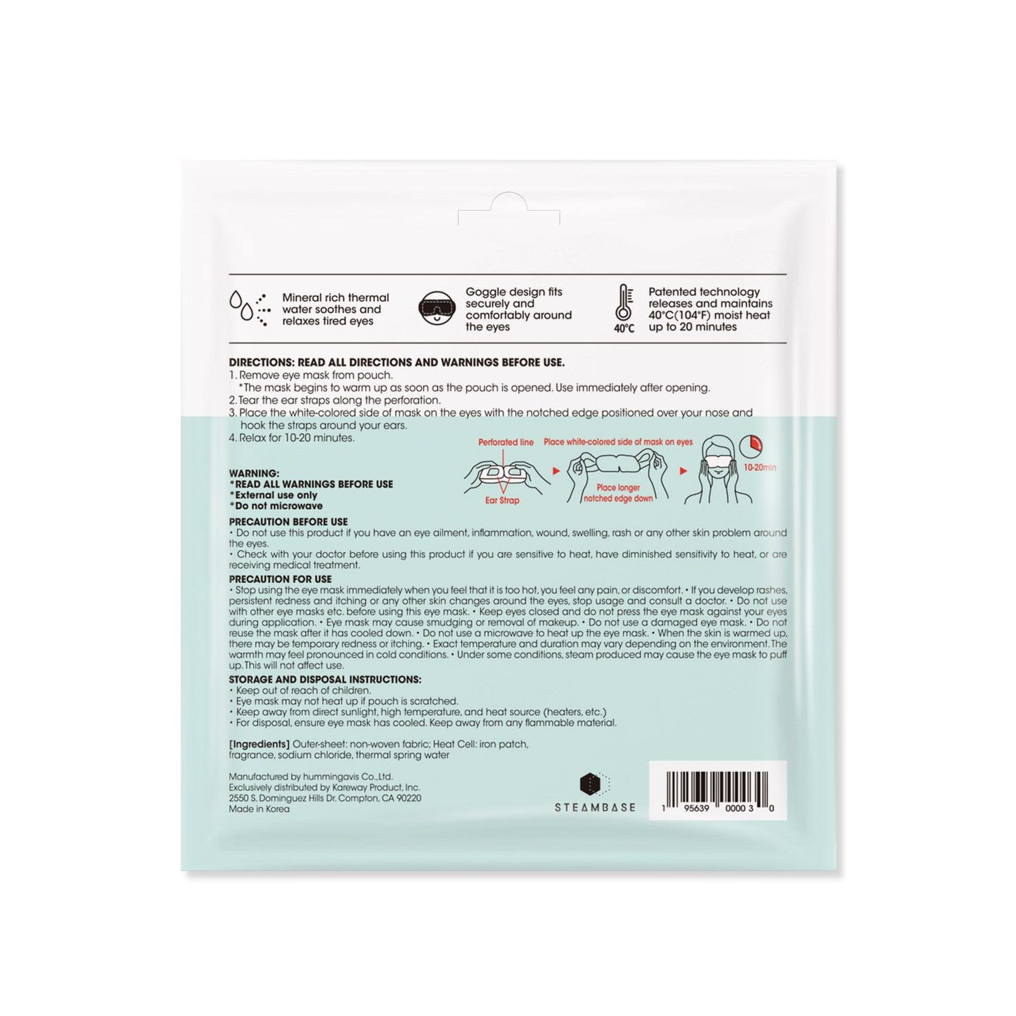 Steambase Herbal Chamomile Steam Eye Mask