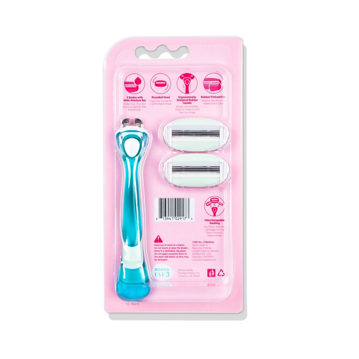 Dorco EVE 3 Razor | 1 Handle + 2 Cartridges
