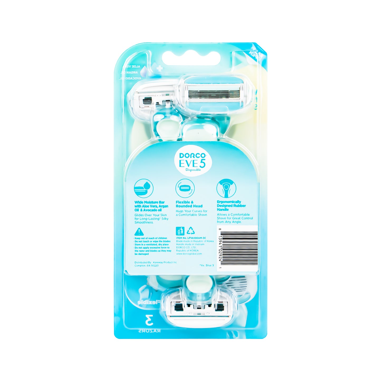 Dorco EVE 5 Disposable Razors | 3ct