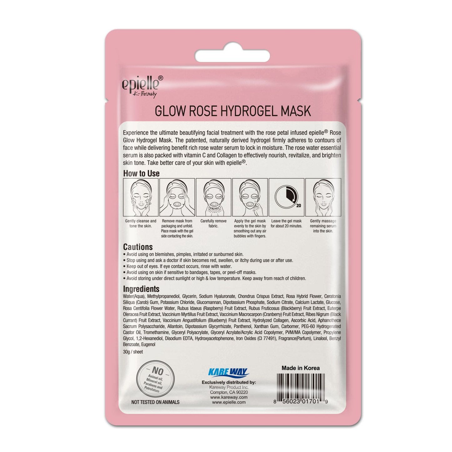 epielle Glow Rose Petal Hydrogel Mask