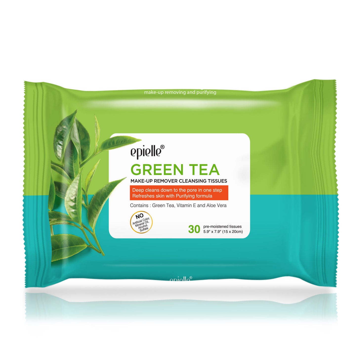 Epielle Green Tea Makeup Removing Cleansing Tissues | 30ct