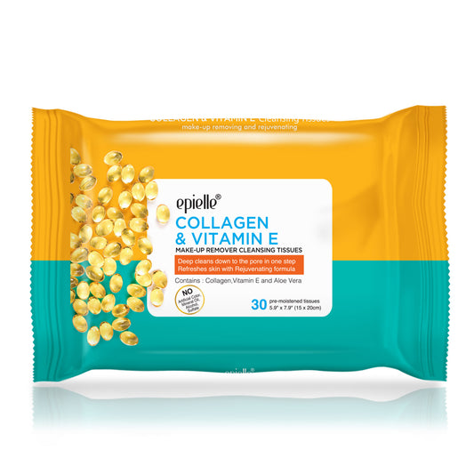 Epielle Collagen & Vitamin E Makeup Removing Cleansing Tissues | 30ct