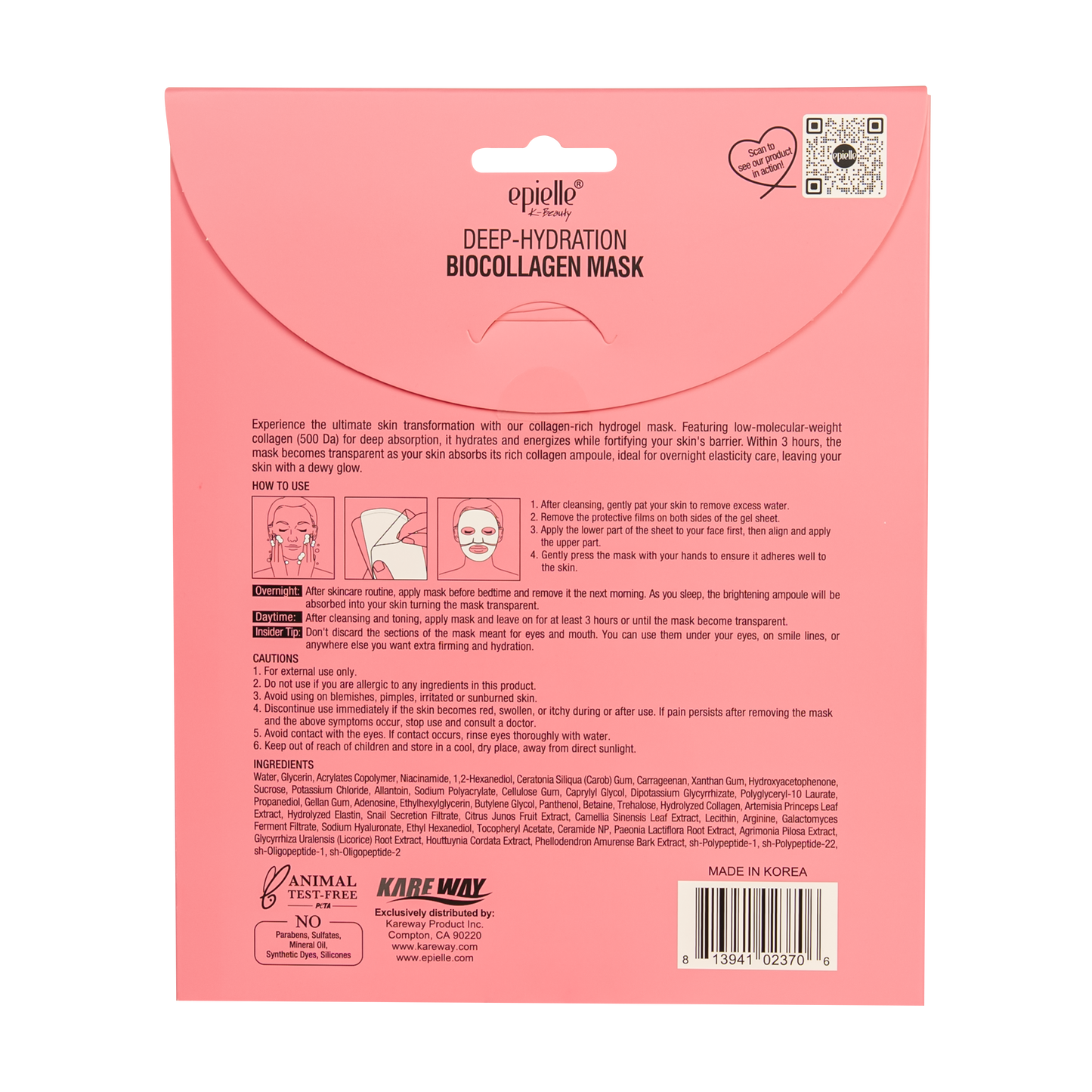 DewGlow Deep-Hydration BioCollagen Mask, Overnight Hydrogel Mask | 3pk