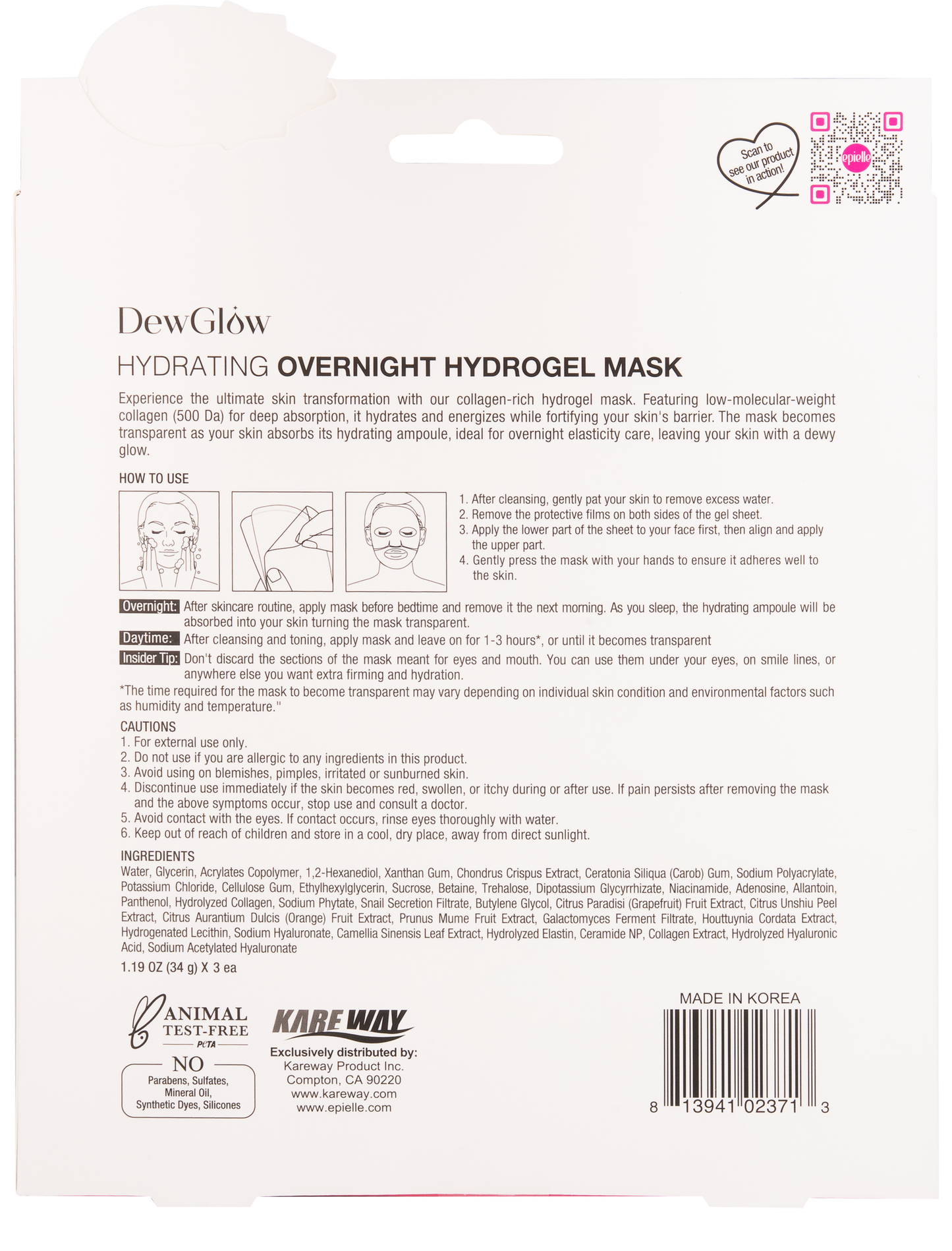 DewGlow Deep-Hydration Overnight Hydrogel Mask