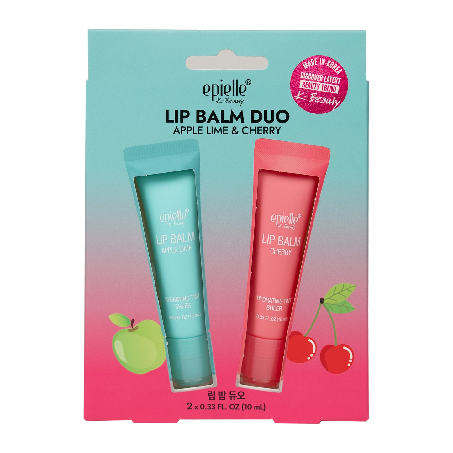 Epielle Lip Balm Duo | Apple Lime & Cherry