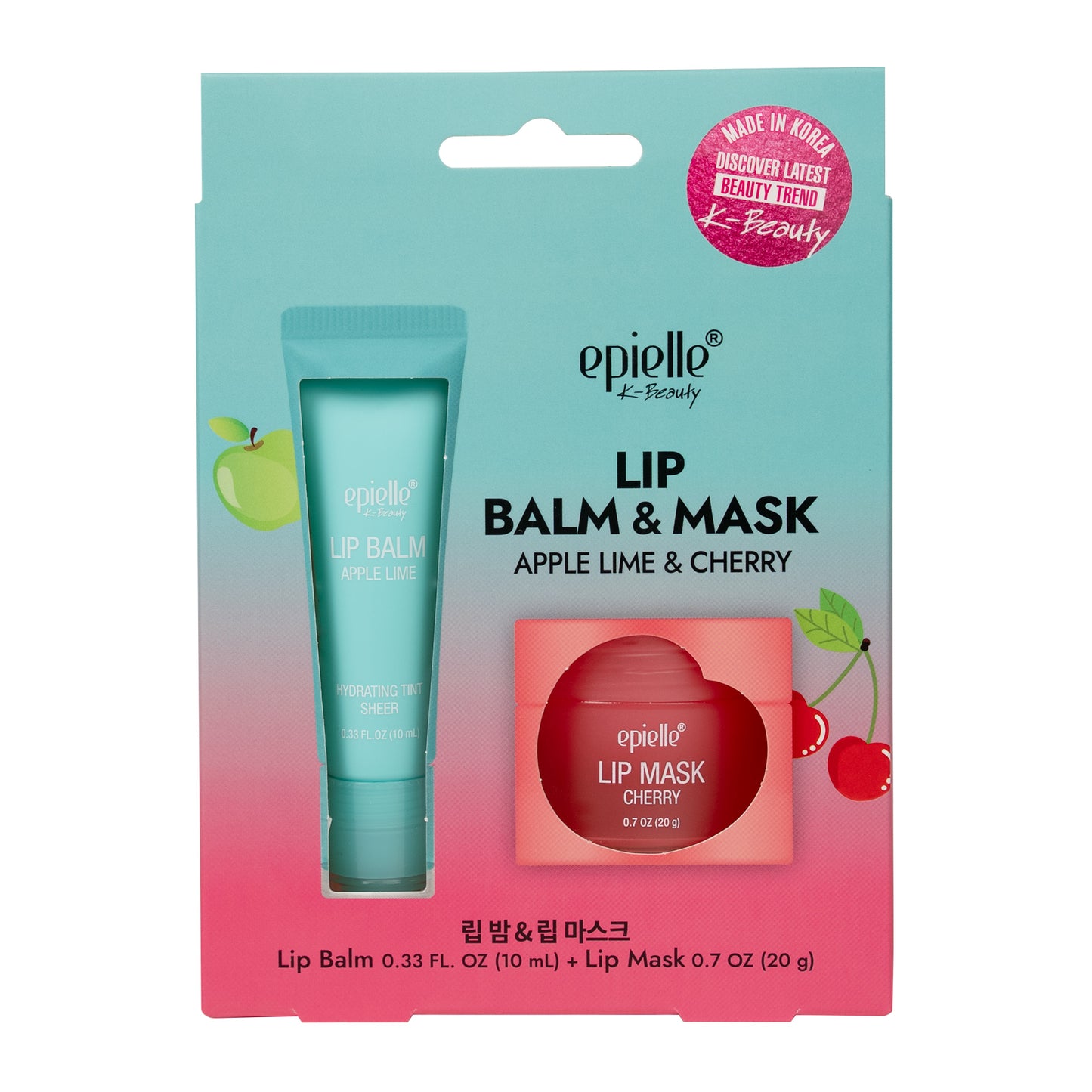 Epielle Lip Balm & Mask Duo | Apple Lime Balm & Cherry Mask
