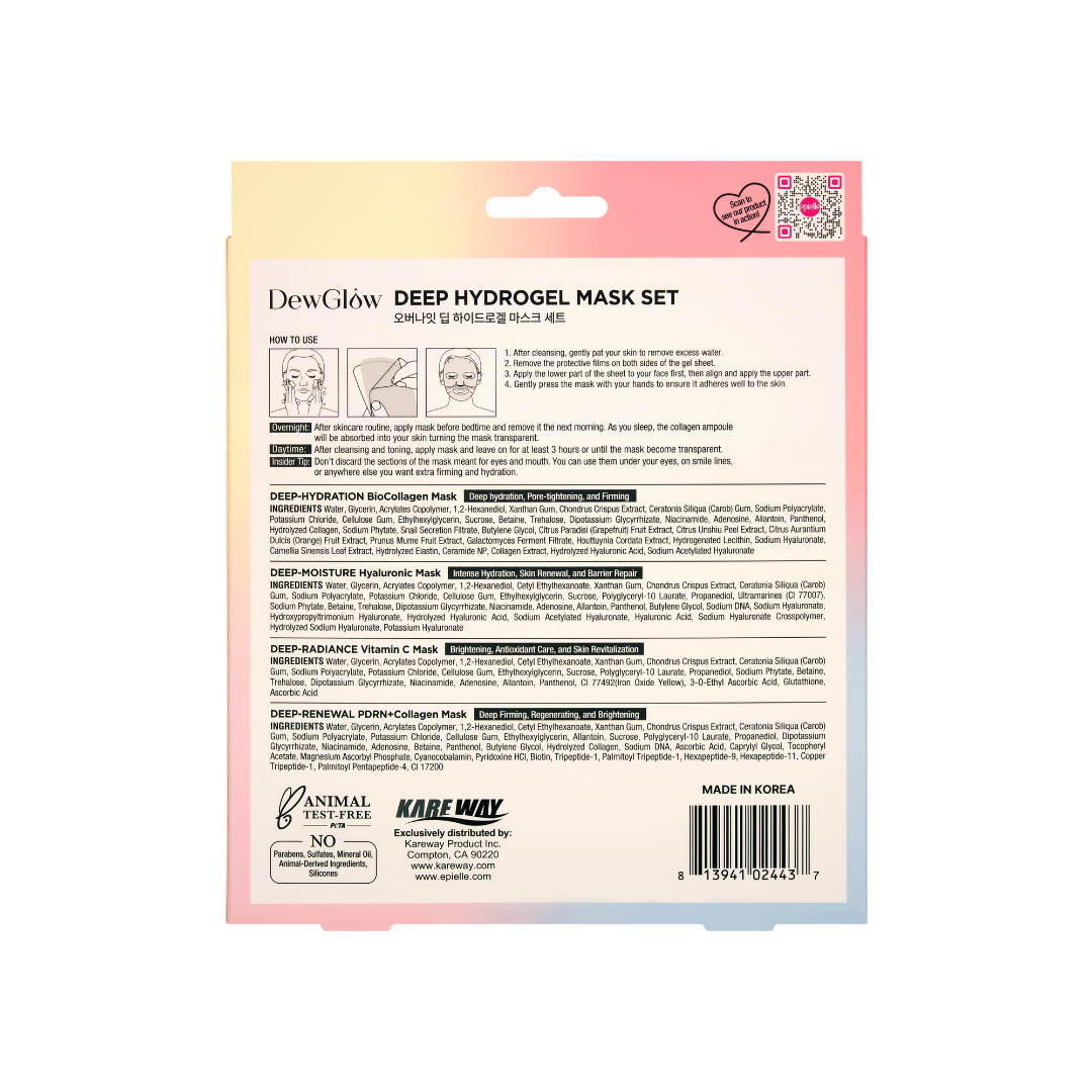 DewGlow Deep Hydrogel Mask Set | 4 Count