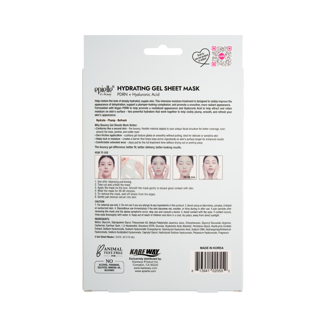 Hydrating Gel Sheet Mask | PDRN + Hyaluronic Acid | 5 Count