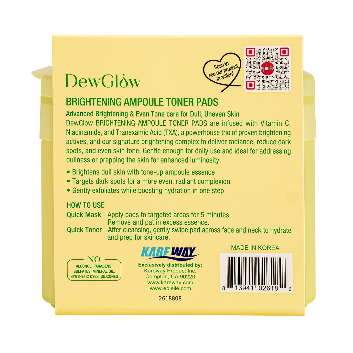 DewGlow Brightening Ampoule Toner Pads