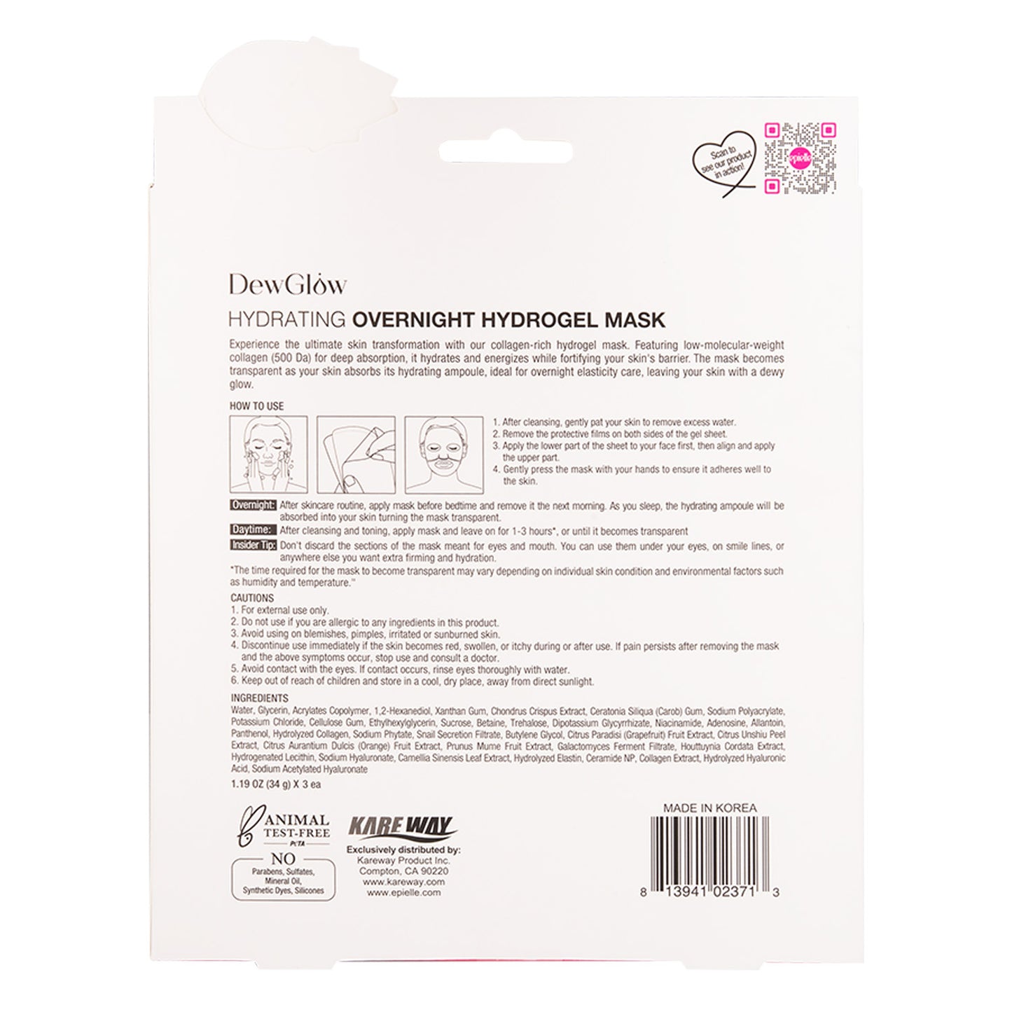 DewGlow Deep-Hydration Overnight Hydrogel Mask