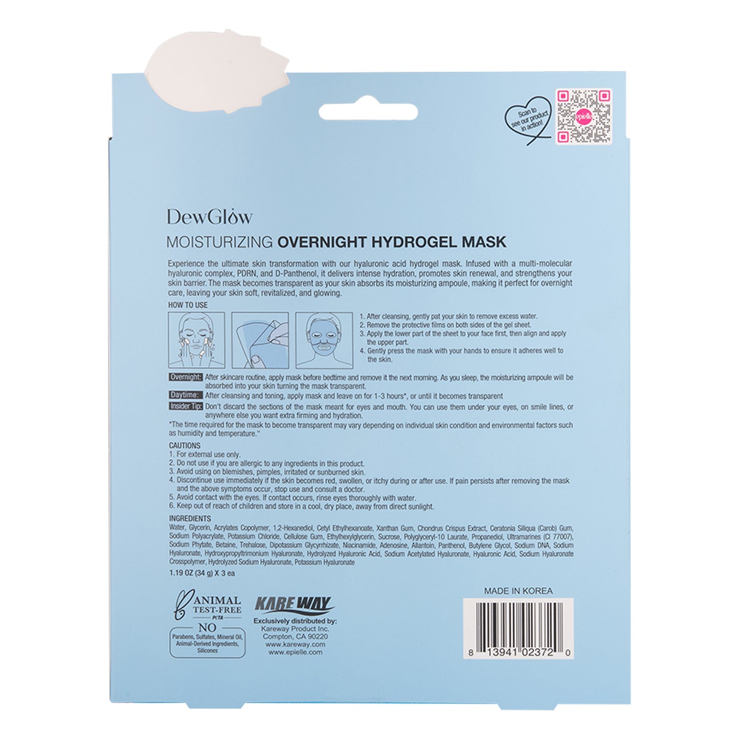 DewGlow Deep-Moisture Overnight Hydrogel Mask