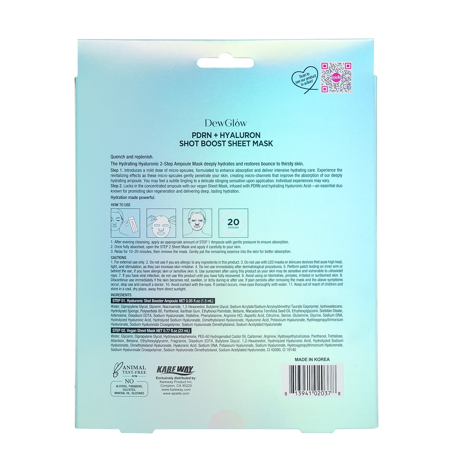 DewGlow PDRN + Hyaluron Shot Boost Sheet Mask