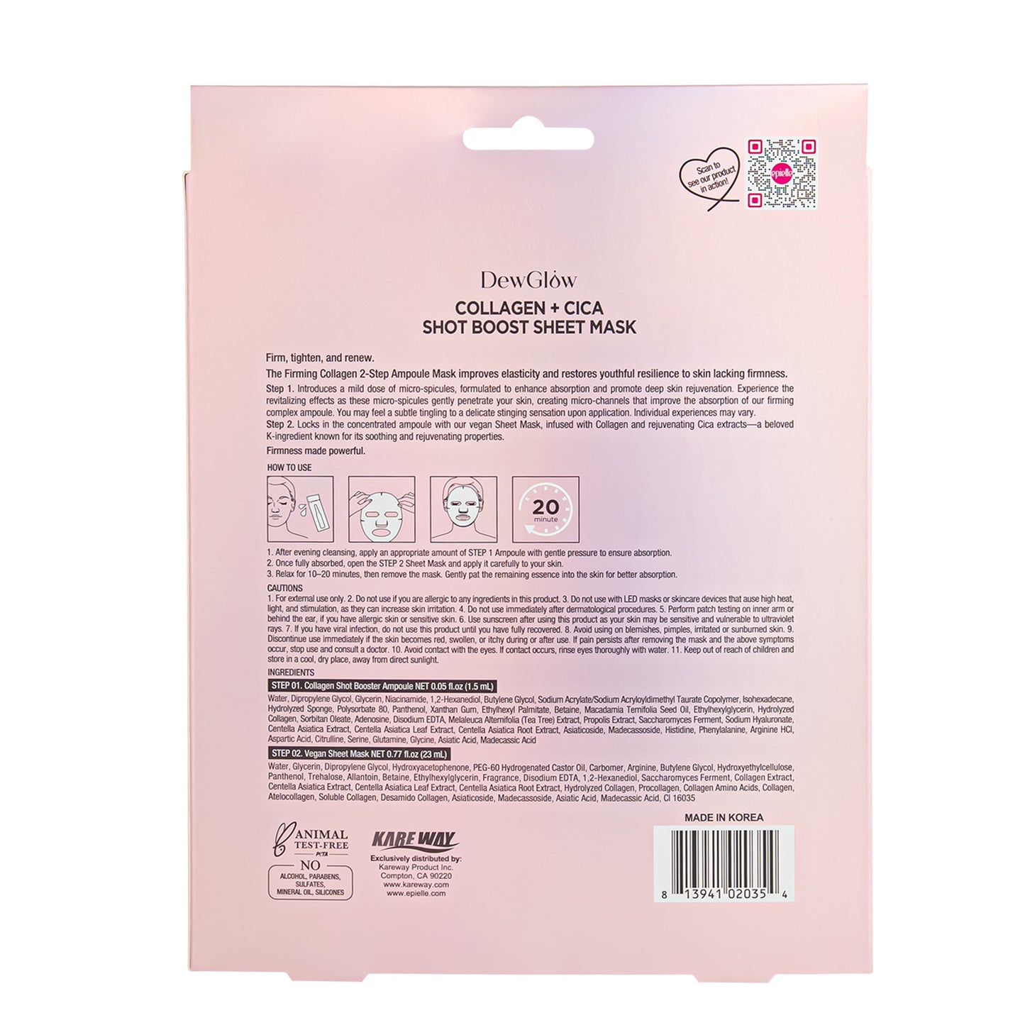 DewGlow Collagen + Cica Shot Boost Sheet Mask