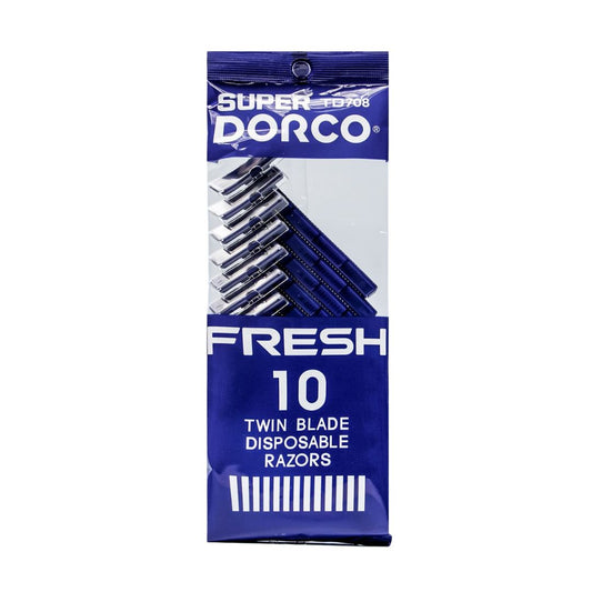 Dorco TD708 Super Twin Blade Disposable Razors | 10pk