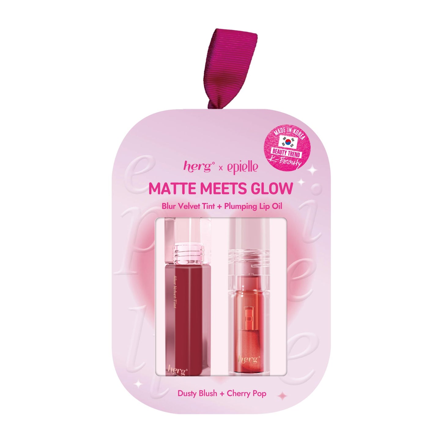 epielle x herg Matte Meets Glow | Dusty Blush Tint & Cherry Pop Oil