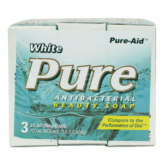 Pure-Aid White Pure Antibacterial Soap | 3ct
