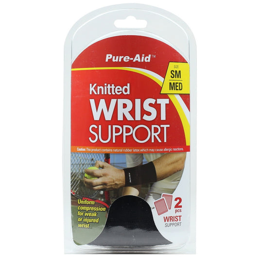 Pure-Aid Knitted Wrist Support (S-M) | 2pk