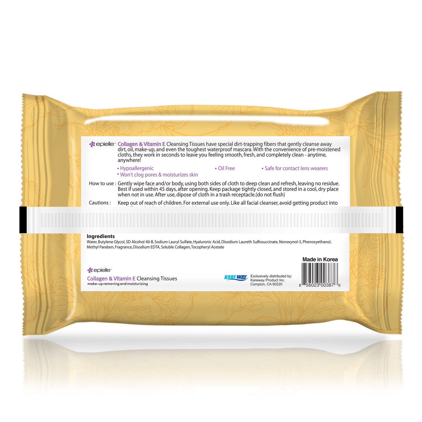 epielle Collagen & Vitamin E Facial Cleansing Tissues | 60ct