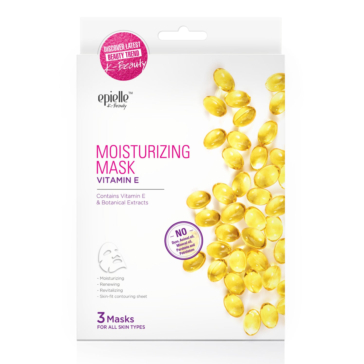 epielle®Vitamin E Moisturizing Facial Mask, 3ct Kareway