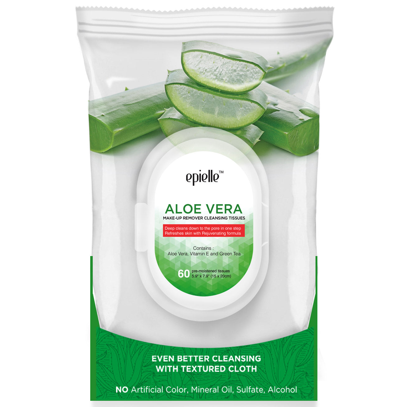 epielle Aloe Vera Make-Up Remover Cleansing Tissues | 60ct