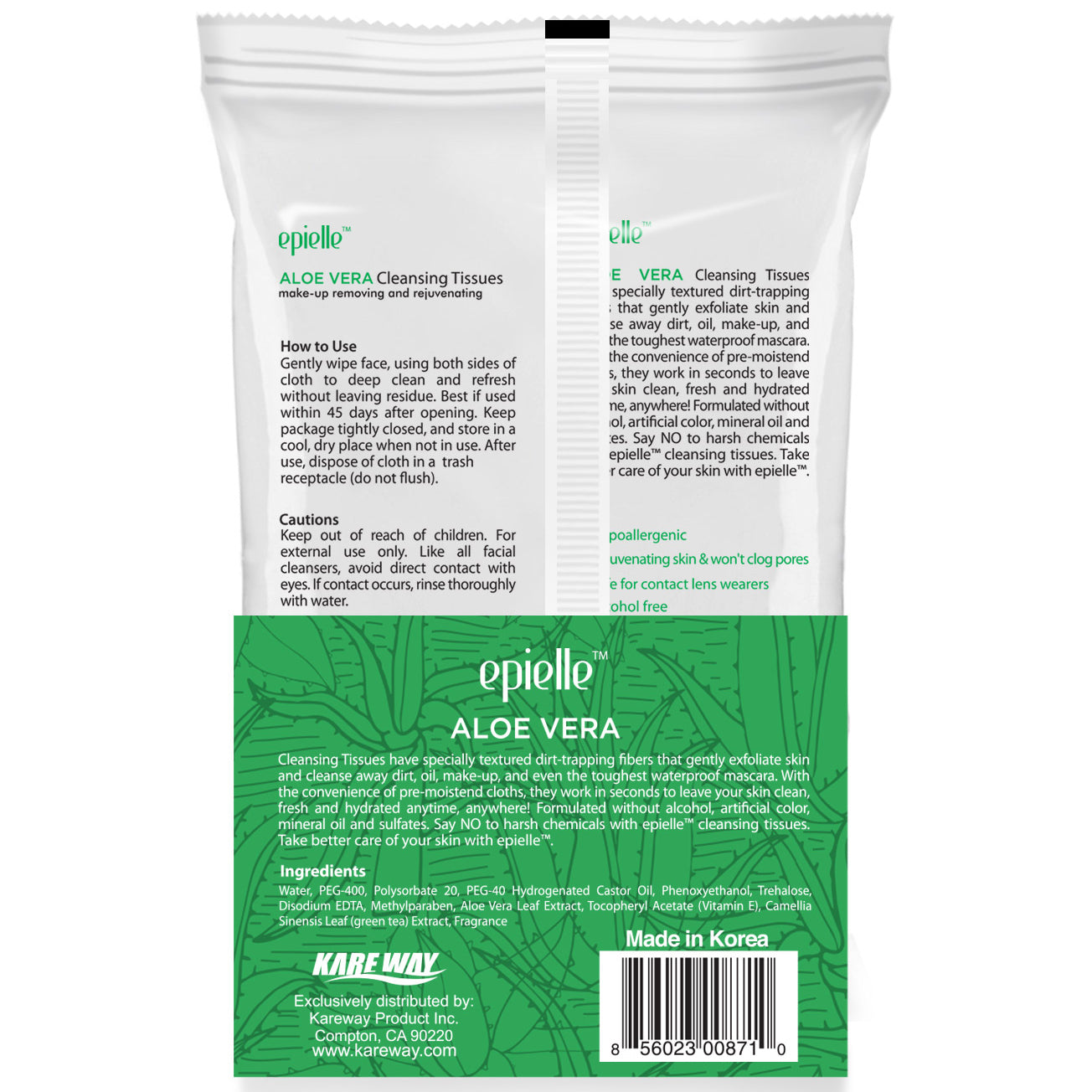 epielle Aloe Vera Make-Up Remover Cleansing Tissues | 60ct