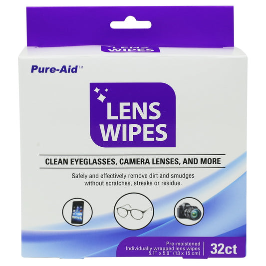 Pure-Aid Lens Wipes | 32ct